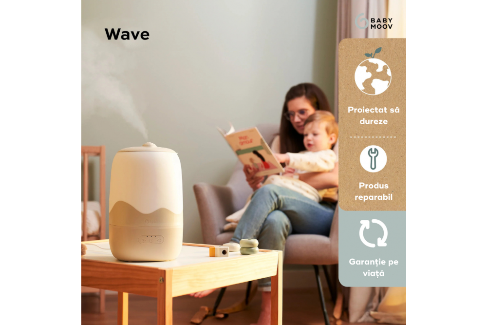 Umidificatorul digital Wave de la Babymoov: respiratie usoara si somn odihnitor in sezonul rece