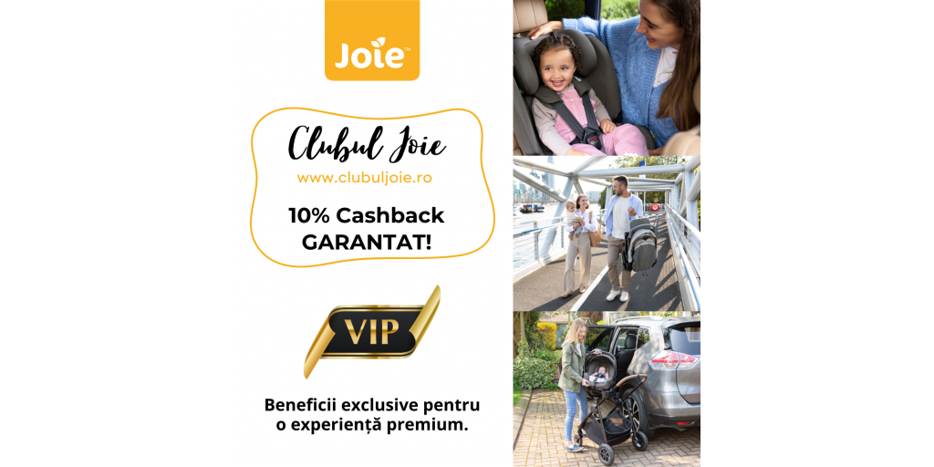 10% Cashback GARANTAT la orice produs Joie cumparat!
