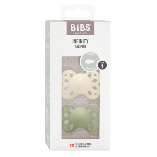 BIBS - Set 2 suzete Infinity Silicon, tetina simetrica, 0 luni +